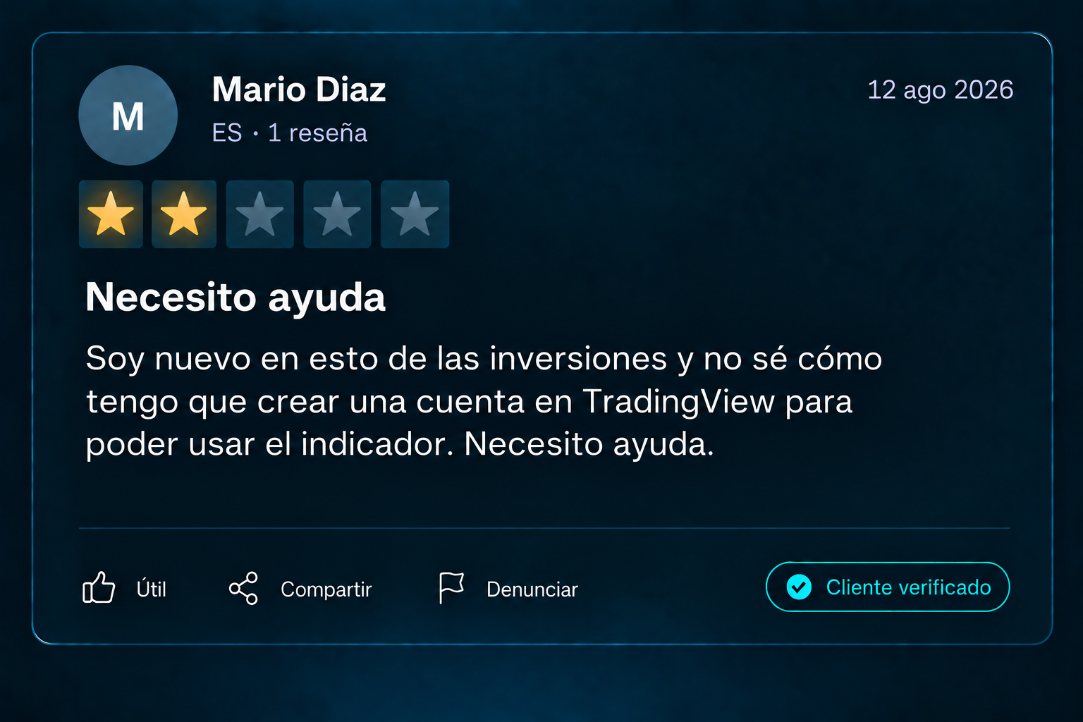 Captura de una reseña real de un cliente